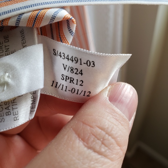 Banana Republic Orange Striped Shirt Men's Sz M - Picture 6 of 8